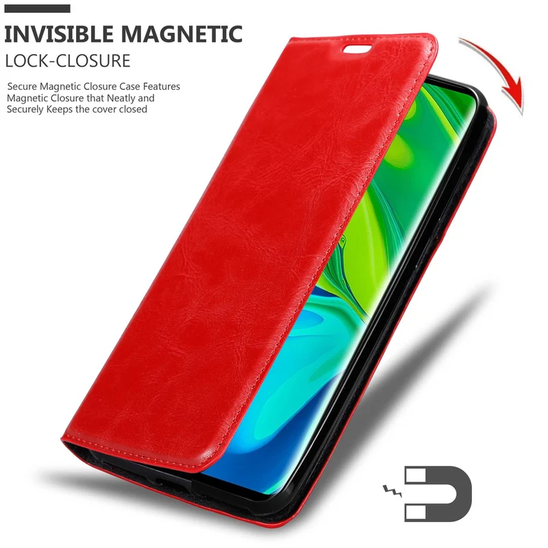 Cadorabo Hülle kompatibel mit Xiaomi Mi NOTE 10 Schutzhülle mit Magnetverschluss, Standfunktion und Kartenfach