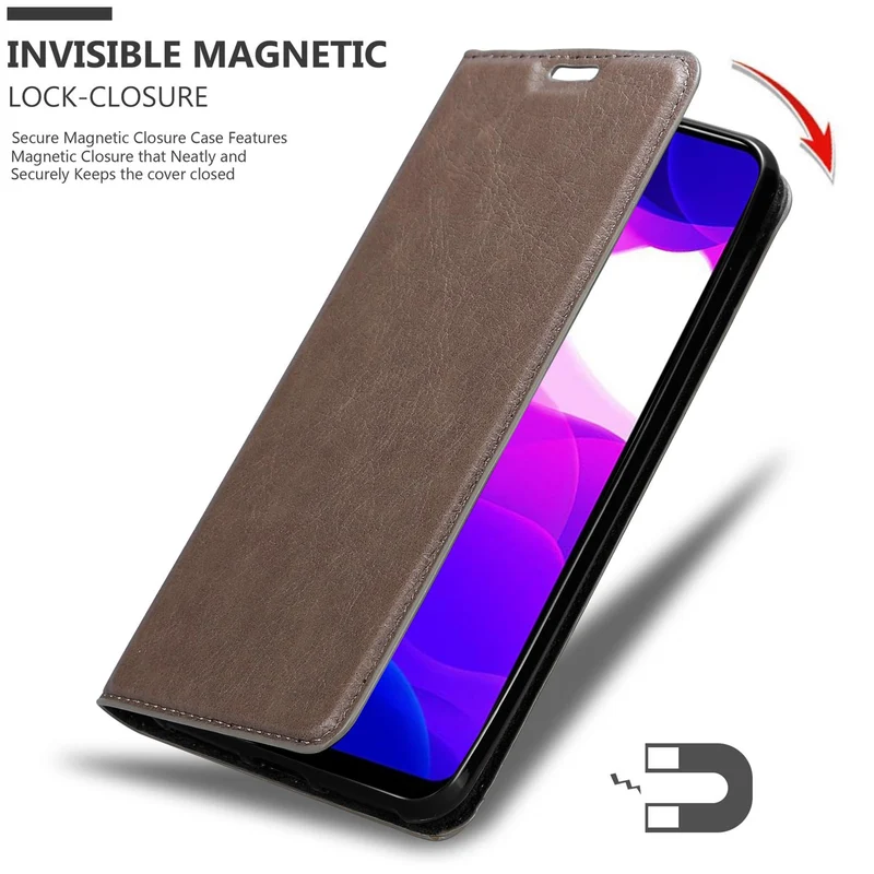 Cadorabo Hülle kompatibel mit Xiaomi Mi 10 LITE Schutzhülle mit Magnetverschluss, Standfunktion und Kartenfach