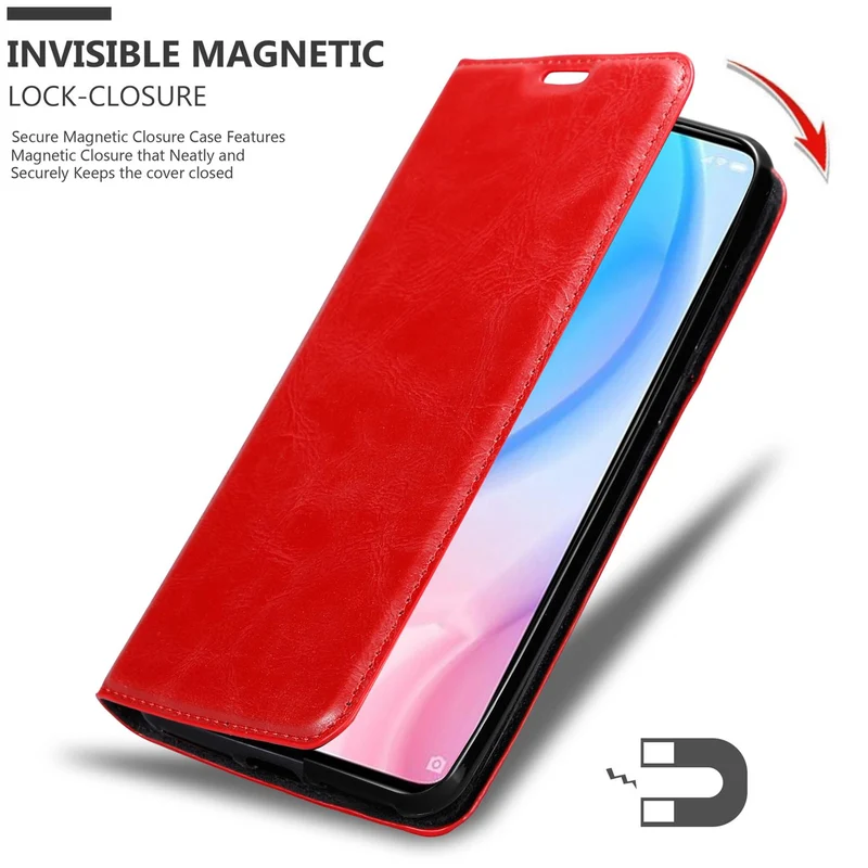 Cadorabo Hülle kompatibel mit Xiaomi Mi 9 LITE Schutzhülle mit Magnetverschluss, Standfunktion und Kartenfach