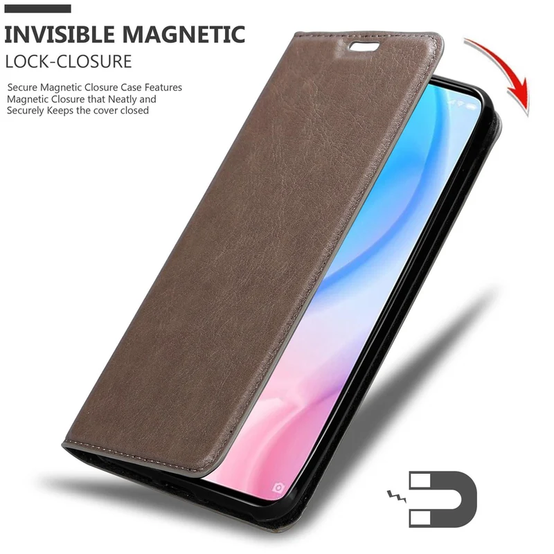 Cadorabo Hülle kompatibel mit Xiaomi Mi 9 LITE Schutzhülle mit Magnetverschluss, Standfunktion und Kartenfach