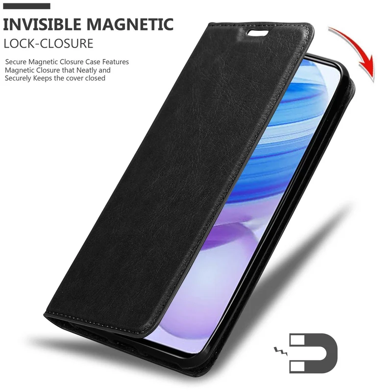 Cadorabo Hülle kompatibel mit Xiaomi RedMi 10X 5G / RedMi 10X PRO 5G Schutzhülle mit Magnetverschluss, Standfunktion und Kartenfach