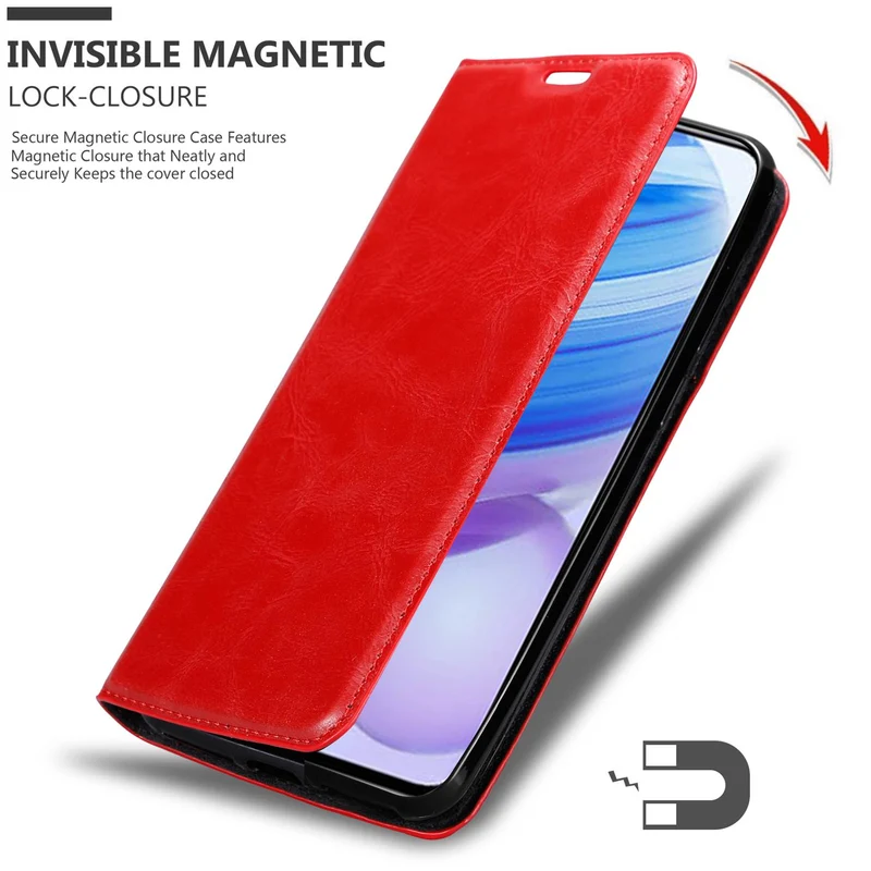 Cadorabo Hülle kompatibel mit Xiaomi RedMi 10X 5G / RedMi 10X PRO 5G Schutzhülle mit Magnetverschluss, Standfunktion und Kartenfach
