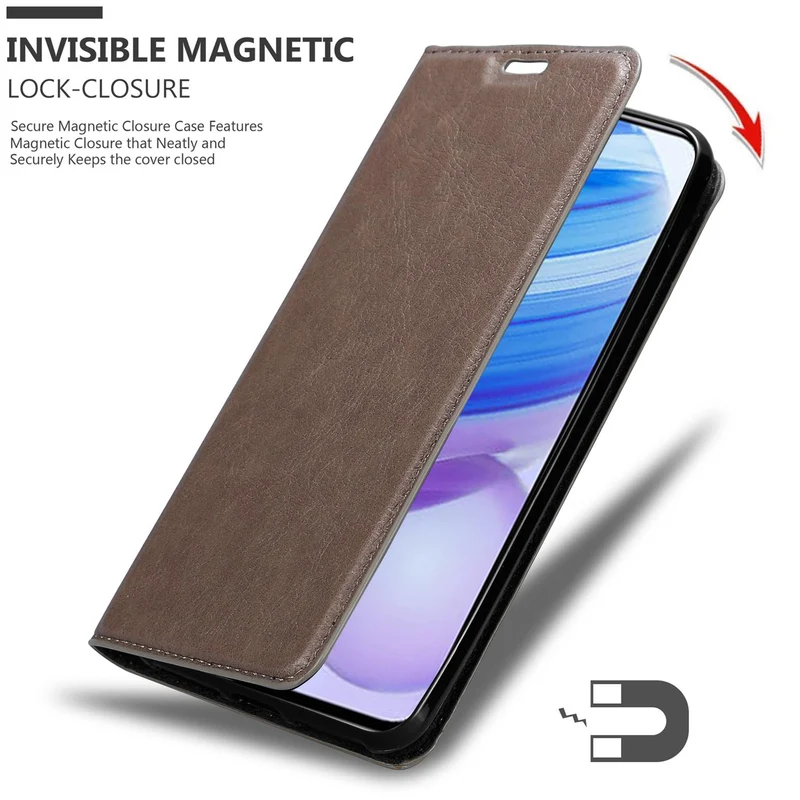 Cadorabo Hülle kompatibel mit Xiaomi RedMi 10X 5G / RedMi 10X PRO 5G Schutzhülle mit Magnetverschluss, Standfunktion und Kartenfach