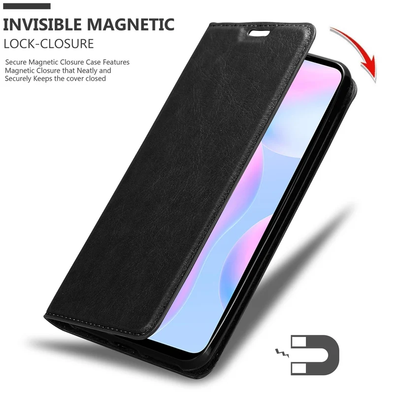 Cadorabo Hülle kompatibel mit Xiaomi RedMi 9A / RedMi 9AT Schutzhülle mit Magnetverschluss, Standfunktion und Kartenfach