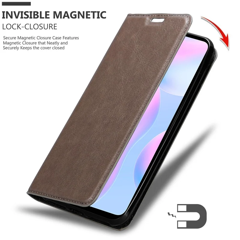 Cadorabo Hülle kompatibel mit Xiaomi RedMi 9A / RedMi 9AT Schutzhülle mit Magnetverschluss, Standfunktion und Kartenfach
