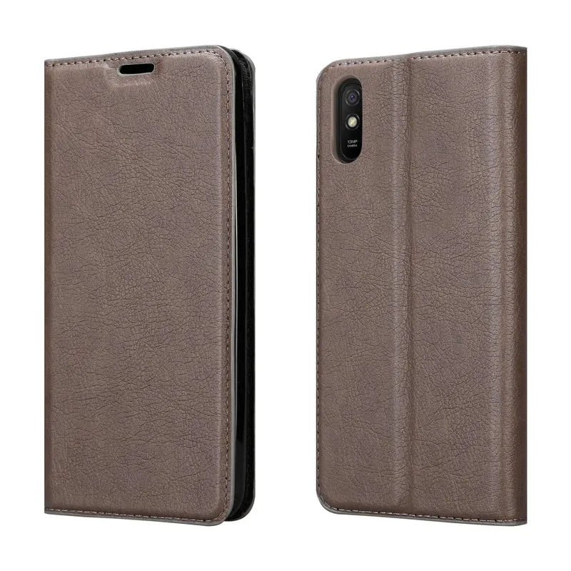 Cadorabo Hülle kompatibel mit Xiaomi RedMi 9A / RedMi 9AT Schutzhülle mit Magnetverschluss, Standfunktion und Kartenfach
