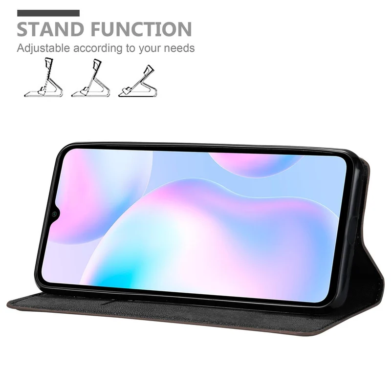 Cadorabo Hülle kompatibel mit Xiaomi RedMi 9A / RedMi 9AT Schutzhülle mit Magnetverschluss, Standfunktion und Kartenfach