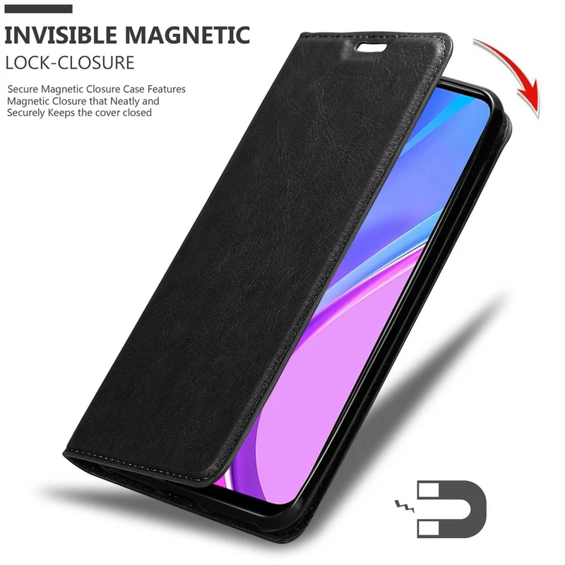 Cadorabo Hülle kompatibel mit Xiaomi RedMi 9 Schutzhülle mit Magnetverschluss, Standfunktion und Kartenfach