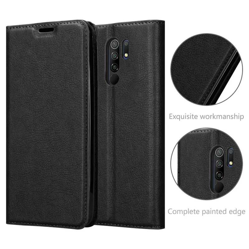 Cadorabo Hülle kompatibel mit Xiaomi RedMi 9 Schutzhülle mit Magnetverschluss, Standfunktion und Kartenfach