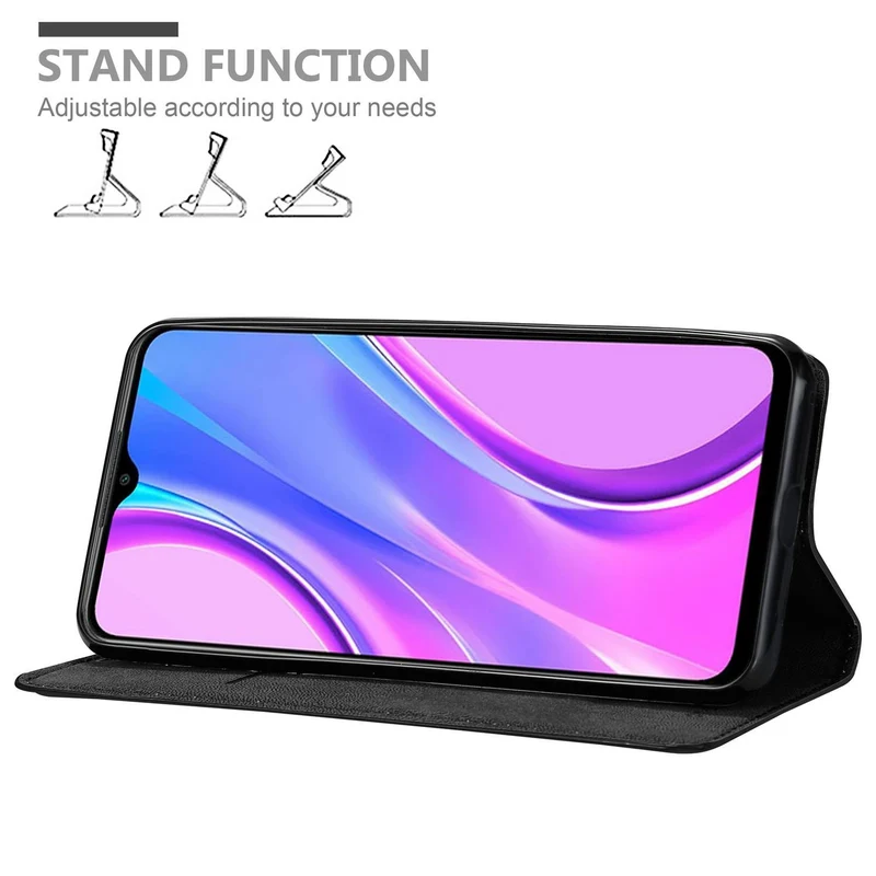 Cadorabo Hülle kompatibel mit Xiaomi RedMi 9 Schutzhülle mit Magnetverschluss, Standfunktion und Kartenfach