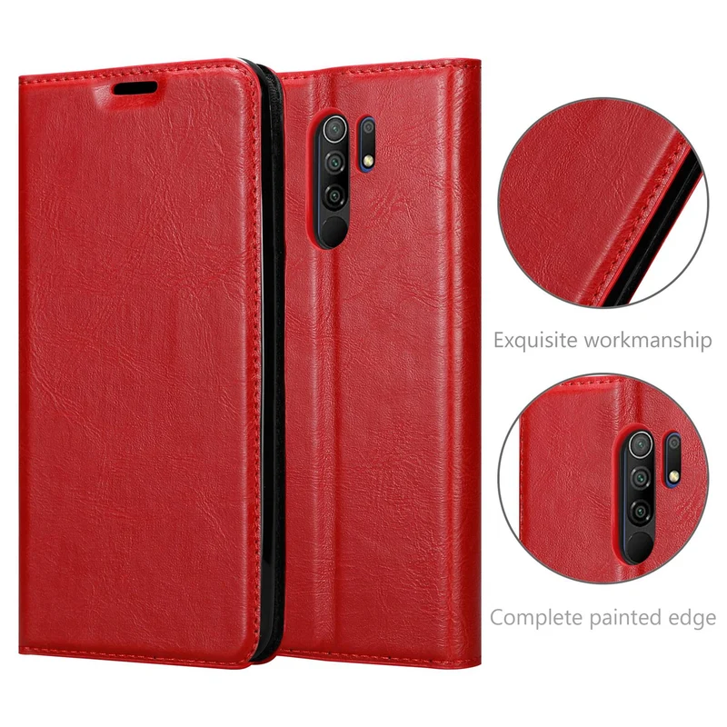 Cadorabo Hülle kompatibel mit Xiaomi RedMi 9 Schutzhülle mit Magnetverschluss, Standfunktion und Kartenfach