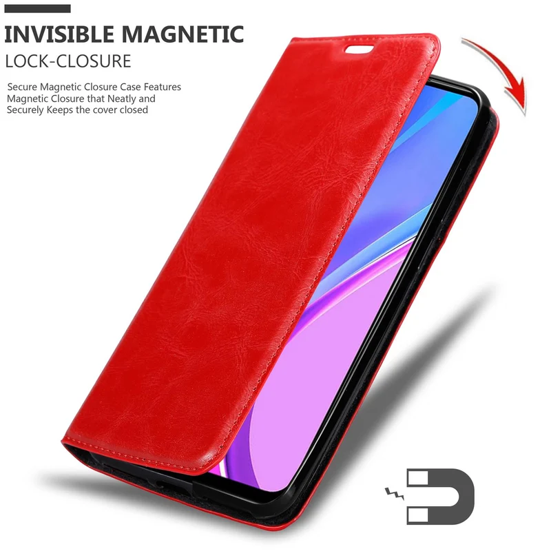 Cadorabo Hülle kompatibel mit Xiaomi RedMi 9 Schutzhülle mit Magnetverschluss, Standfunktion und Kartenfach
