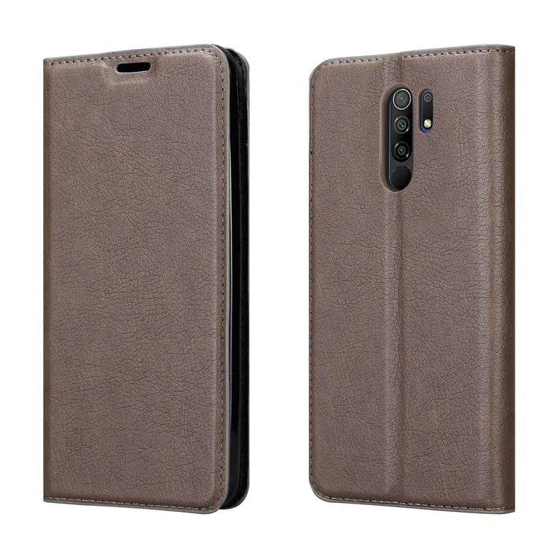 Cadorabo Hülle kompatibel mit Xiaomi RedMi 9 Schutzhülle mit Magnetverschluss, Standfunktion und Kartenfach