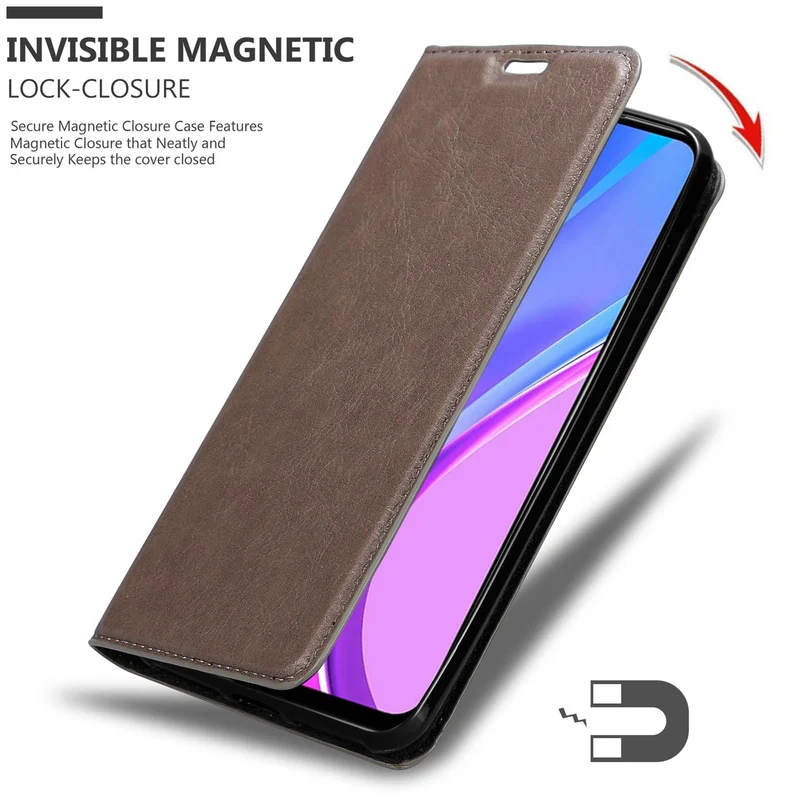 Cadorabo Hülle kompatibel mit Xiaomi RedMi 9 Schutzhülle mit Magnetverschluss, Standfunktion und Kartenfach
