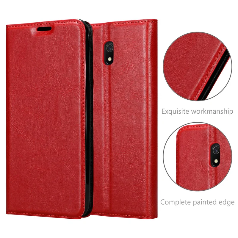 Cadorabo Hülle kompatibel mit Xiaomi RedMi 8A Schutzhülle mit Magnetverschluss, Standfunktion und Kartenfach