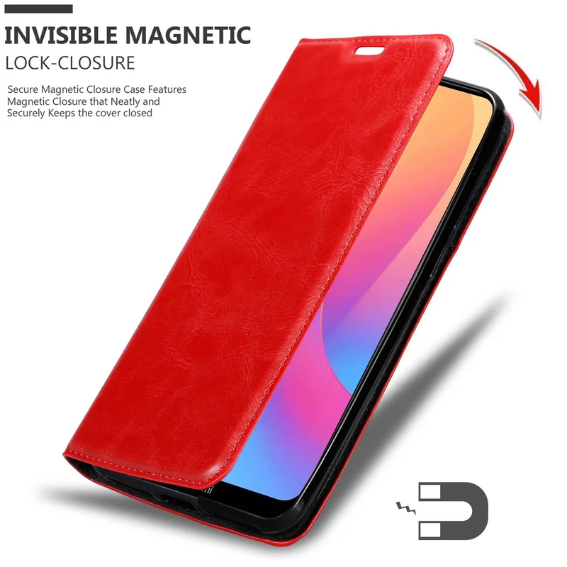 Cadorabo Hülle kompatibel mit Xiaomi RedMi 8A Schutzhülle mit Magnetverschluss, Standfunktion und Kartenfach