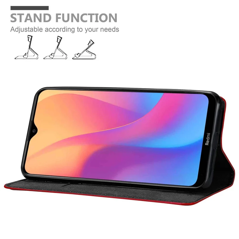 Cadorabo Hülle kompatibel mit Xiaomi RedMi 8A Schutzhülle mit Magnetverschluss, Standfunktion und Kartenfach