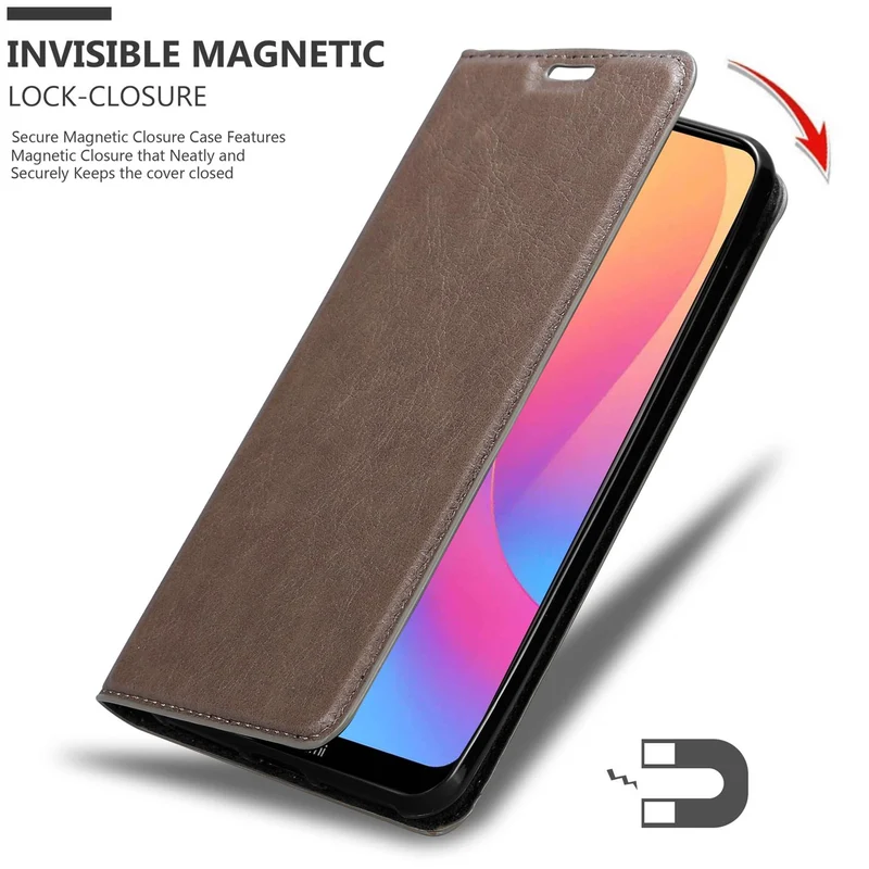 Cadorabo Hülle kompatibel mit Xiaomi RedMi 8A Schutzhülle mit Magnetverschluss, Standfunktion und Kartenfach
