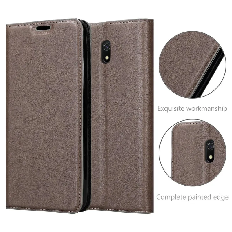 Cadorabo Hülle kompatibel mit Xiaomi RedMi 8A Schutzhülle mit Magnetverschluss, Standfunktion und Kartenfach
