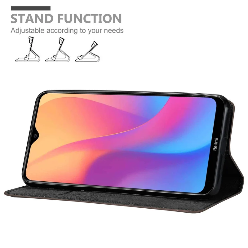Cadorabo Hülle kompatibel mit Xiaomi RedMi 8A Schutzhülle mit Magnetverschluss, Standfunktion und Kartenfach