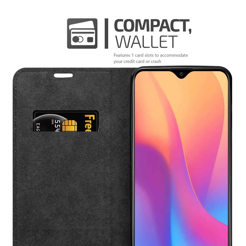 Cadorabo Hülle kompatibel mit Xiaomi RedMi 8A Schutzhülle mit Magnetverschluss, Standfunktion und Kartenfach