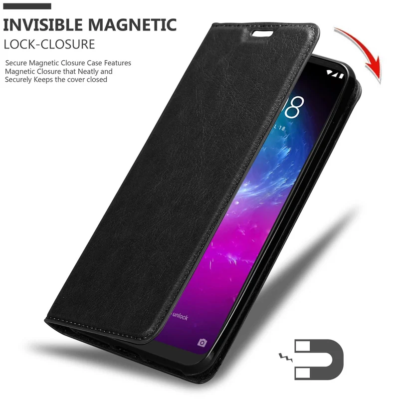 Cadorabo Hülle kompatibel mit ZTE Blade A7 2019 Schutzhülle mit Magnetverschluss, Standfunktion und Kartenfach