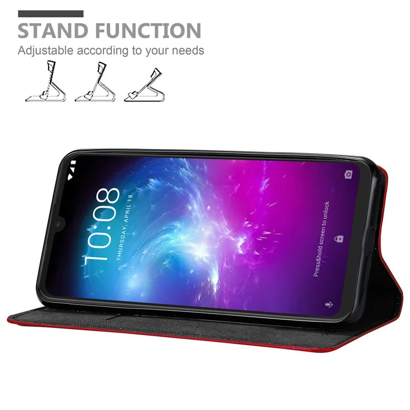 Cadorabo Hülle kompatibel mit ZTE Blade A7 2019 Schutzhülle mit Magnetverschluss, Standfunktion und Kartenfach