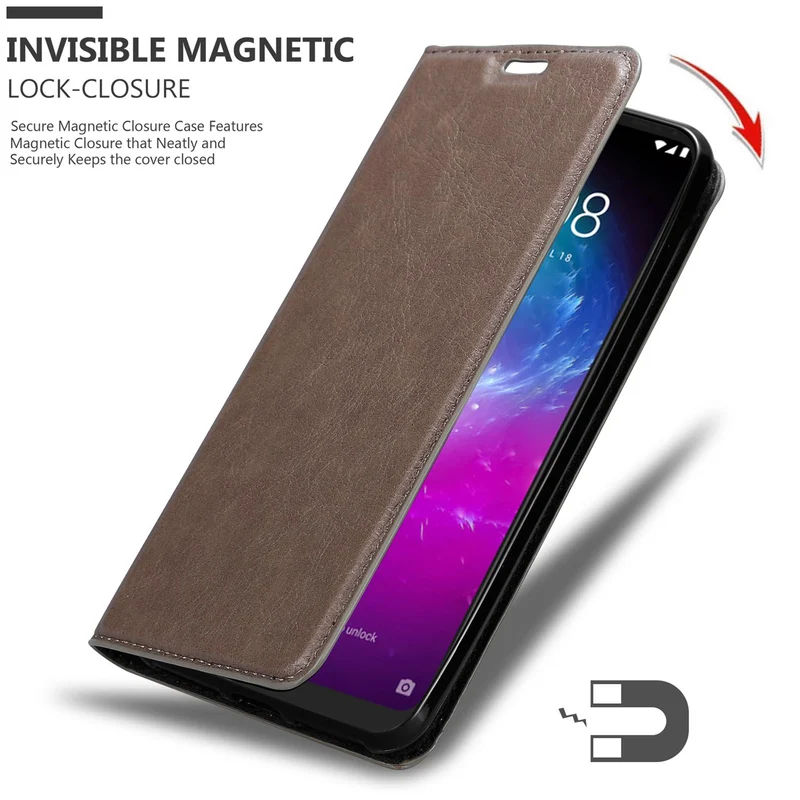 Cadorabo Hülle kompatibel mit ZTE Blade A7 2019 Schutzhülle mit Magnetverschluss, Standfunktion und Kartenfach