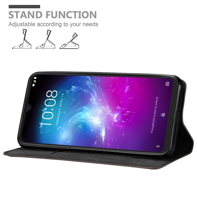 Cadorabo Hülle kompatibel mit ZTE Blade A7 2019 Schutzhülle mit Magnetverschluss, Standfunktion und Kartenfach