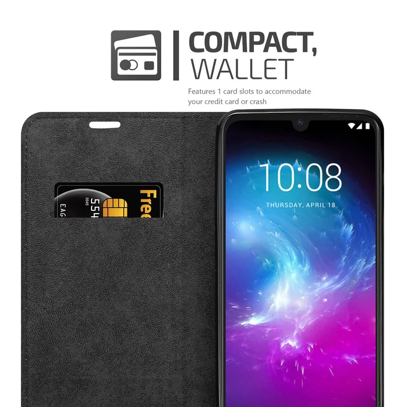 Cadorabo Hülle kompatibel mit ZTE Blade A7 2019 Schutzhülle mit Magnetverschluss, Standfunktion und Kartenfach