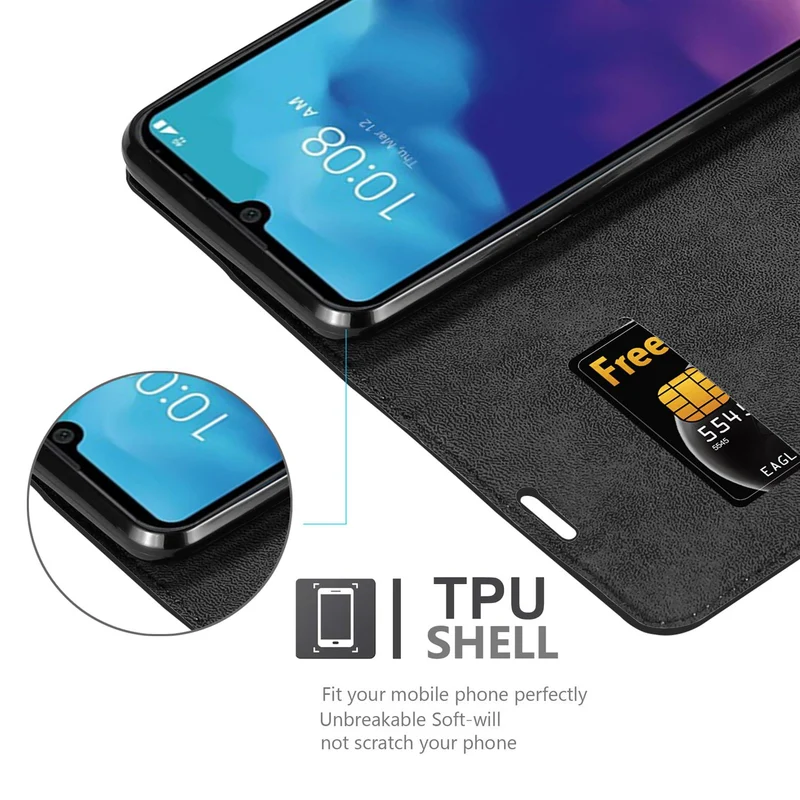 Cadorabo Hülle kompatibel mit ZTE Blade A5 2020 Schutzhülle mit Magnetverschluss, Standfunktion und Kartenfach