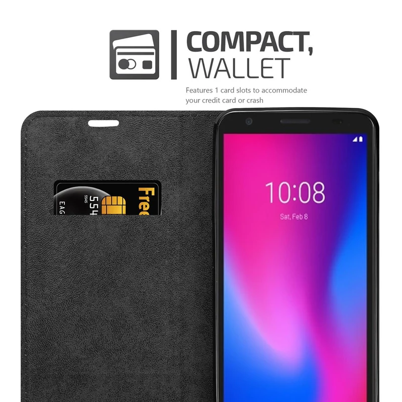 Cadorabo Hülle kompatibel mit ZTE Blade A3 2020 Schutzhülle mit Magnetverschluss, Standfunktion und Kartenfach