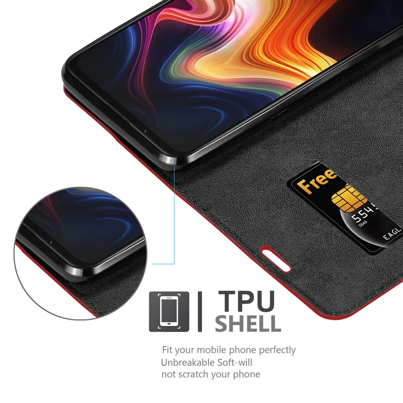 Cadorabo Hülle kompatibel mit ZTE Nubia PLAY 5G Schutzhülle mit Magnetverschluss, Standfunktion und Kartenfach