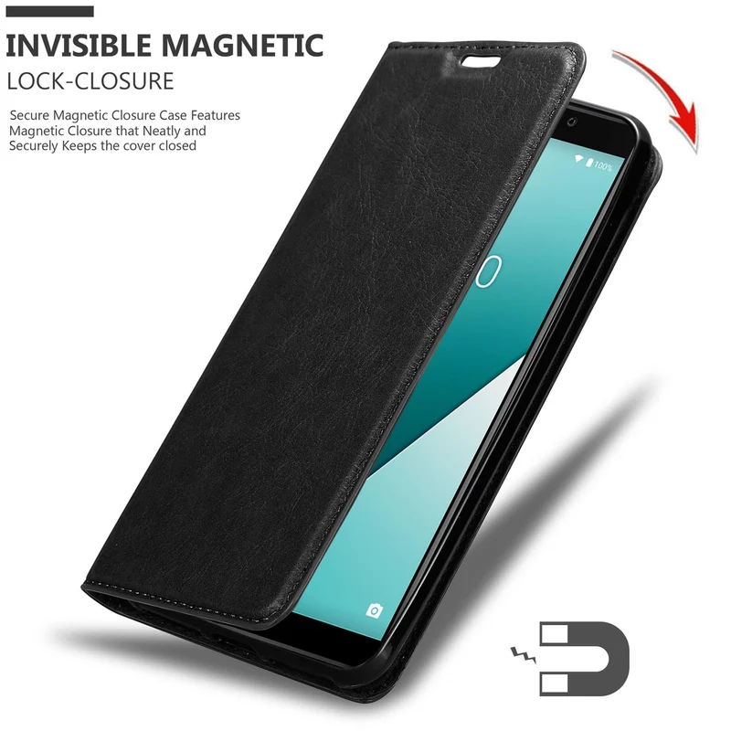 Cadorabo Hülle kompatibel mit WIKO Y61 Schutzhülle mit Magnetverschluss, Standfunktion und Kartenfach