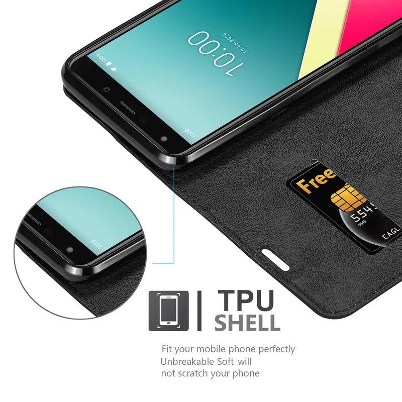 Cadorabo Hülle kompatibel mit WIKO Y61 Schutzhülle mit Magnetverschluss, Standfunktion und Kartenfach