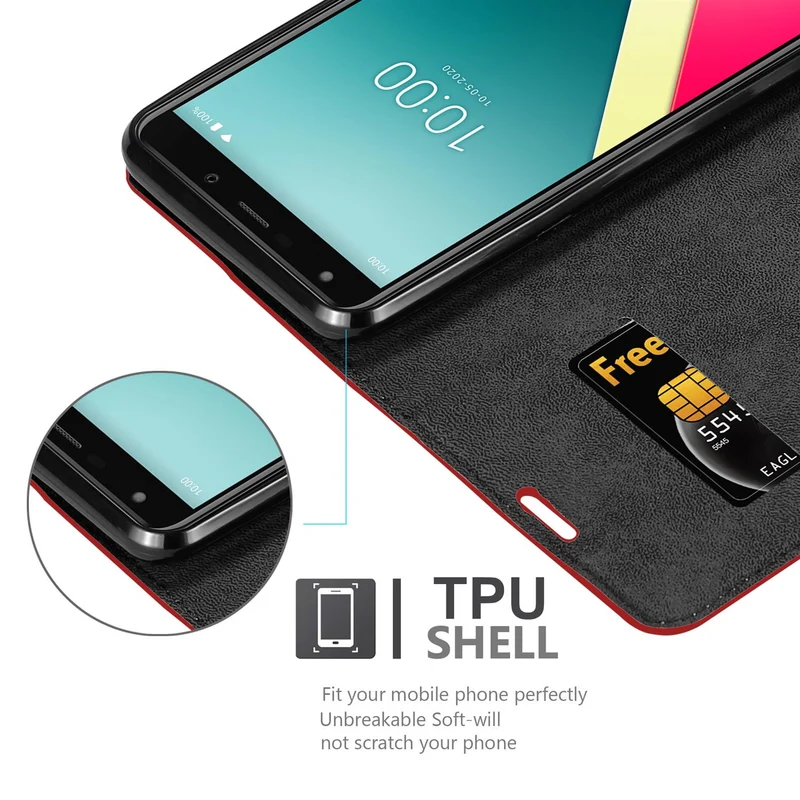 Cadorabo Hülle kompatibel mit WIKO Y61 Schutzhülle mit Magnetverschluss, Standfunktion und Kartenfach