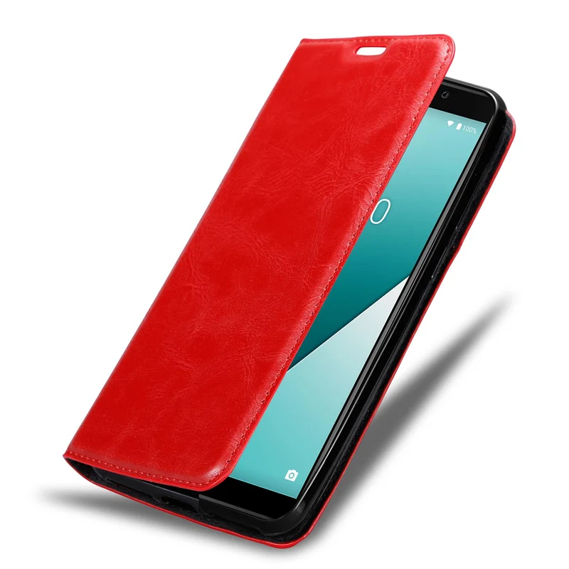 Cadorabo Hülle kompatibel mit WIKO Y61 Schutzhülle mit Magnetverschluss, Standfunktion und Kartenfach