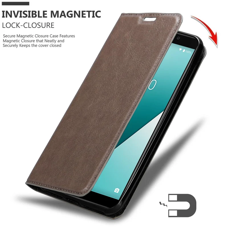 Cadorabo Hülle kompatibel mit WIKO Y61 Schutzhülle mit Magnetverschluss, Standfunktion und Kartenfach