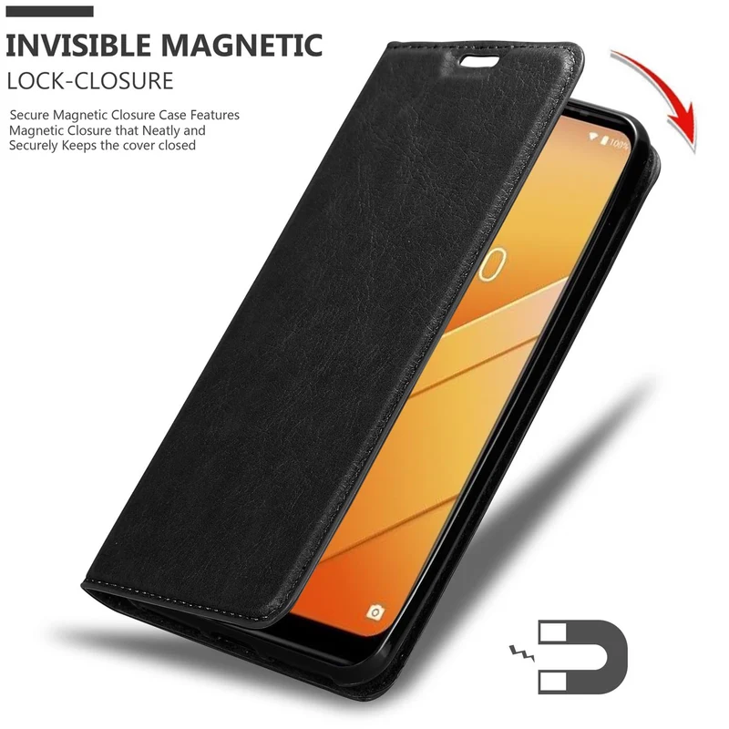 Cadorabo Hülle kompatibel mit WIKO Y81 Schutzhülle mit Magnetverschluss, Standfunktion und Kartenfach