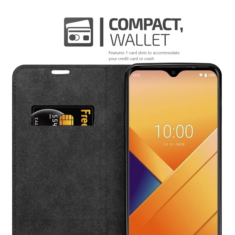 Cadorabo Hülle kompatibel mit WIKO Y81 Schutzhülle mit Magnetverschluss, Standfunktion und Kartenfach