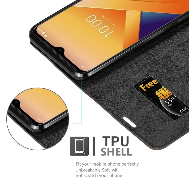Cadorabo Hülle kompatibel mit WIKO Y81 Schutzhülle mit Magnetverschluss, Standfunktion und Kartenfach