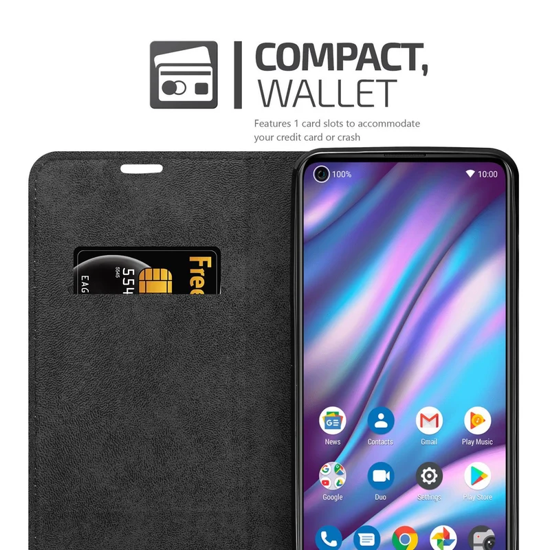 Cadorabo Hülle kompatibel mit WIKO VIEW 5 Schutzhülle mit Magnetverschluss, Standfunktion und Kartenfach