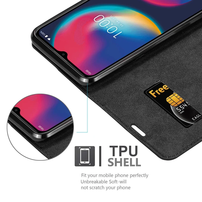 Cadorabo Hülle kompatibel mit WIKO VIEW 4 Schutzhülle mit Magnetverschluss, Standfunktion und Kartenfach