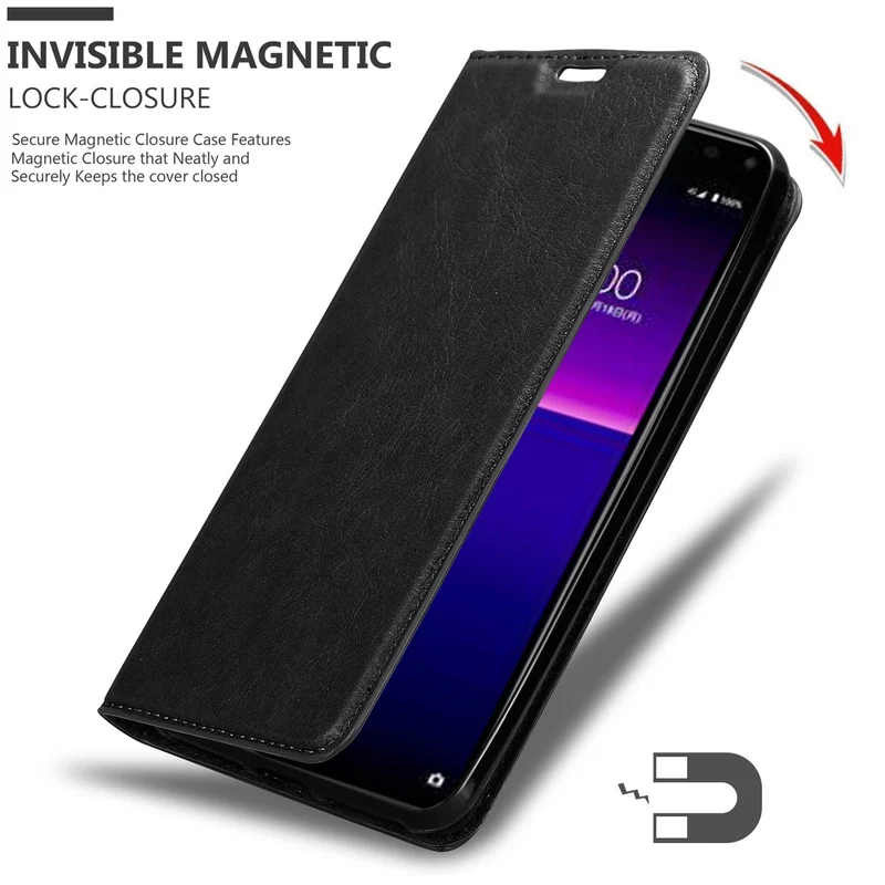 Cadorabo Hülle kompatibel mit Sony Xperia 20 Schutzhülle mit Magnetverschluss, Standfunktion und Kartenfach