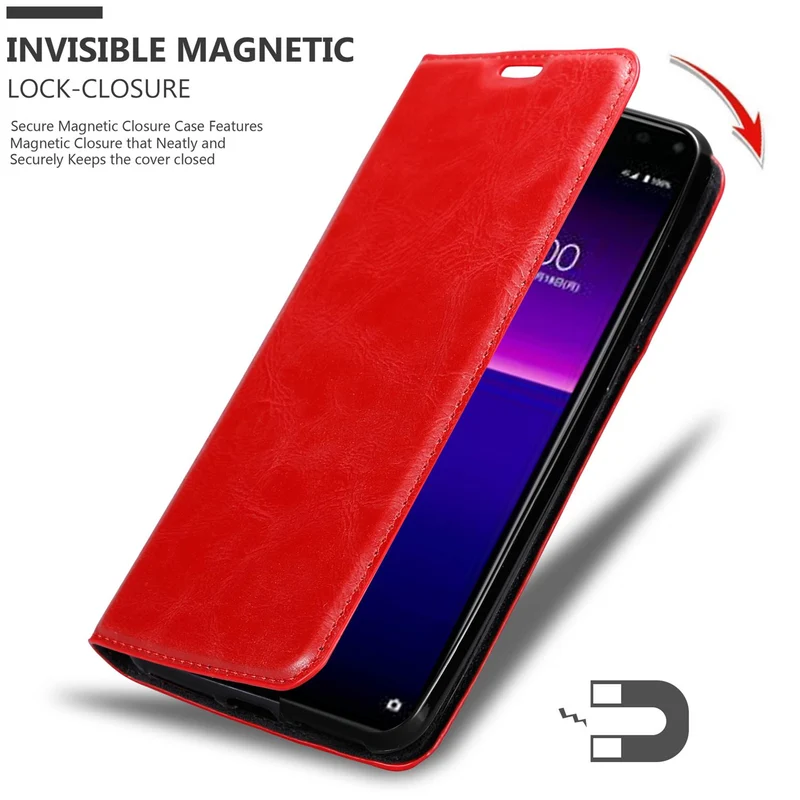 Cadorabo Hülle kompatibel mit Sony Xperia 20 Schutzhülle mit Magnetverschluss, Standfunktion und Kartenfach