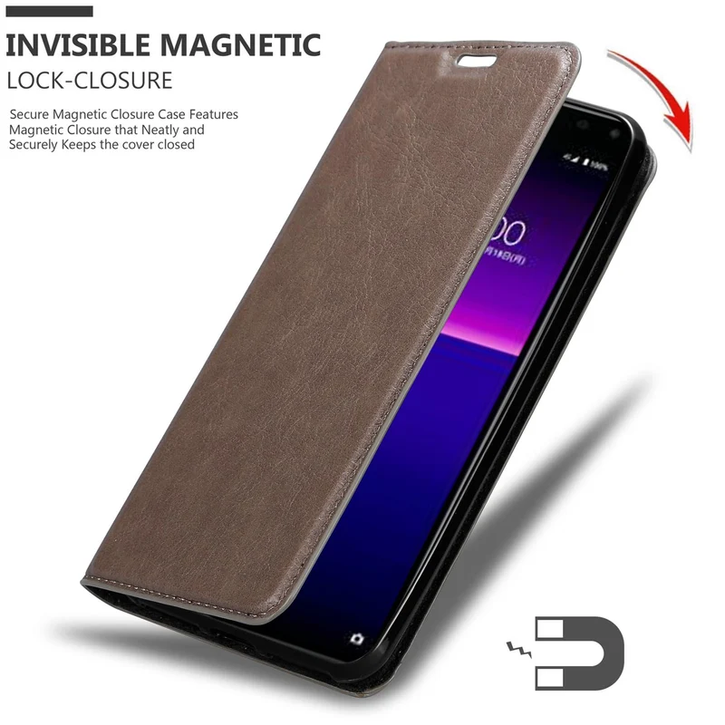Cadorabo Hülle kompatibel mit Sony Xperia 20 Schutzhülle mit Magnetverschluss, Standfunktion und Kartenfach