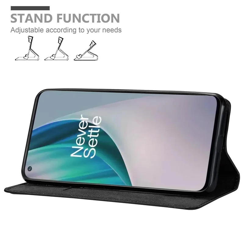 Cadorabo Hülle kompatibel mit OnePlus Nord N10 5G Schutzhülle mit Magnetverschluss, Standfunktion und Kartenfach