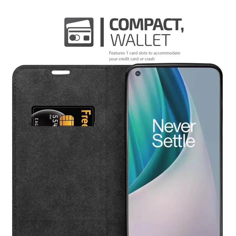 Cadorabo Hülle kompatibel mit OnePlus Nord N10 5G Schutzhülle mit Magnetverschluss, Standfunktion und Kartenfach