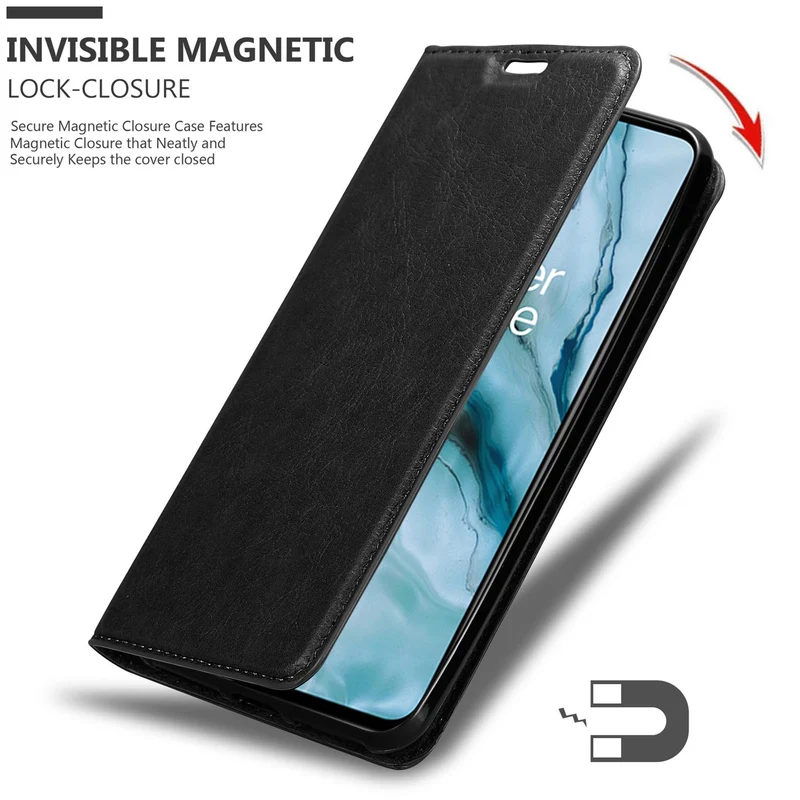 Cadorabo Hülle kompatibel mit OnePlus Nord Schutzhülle mit Magnetverschluss, Standfunktion und Kartenfach