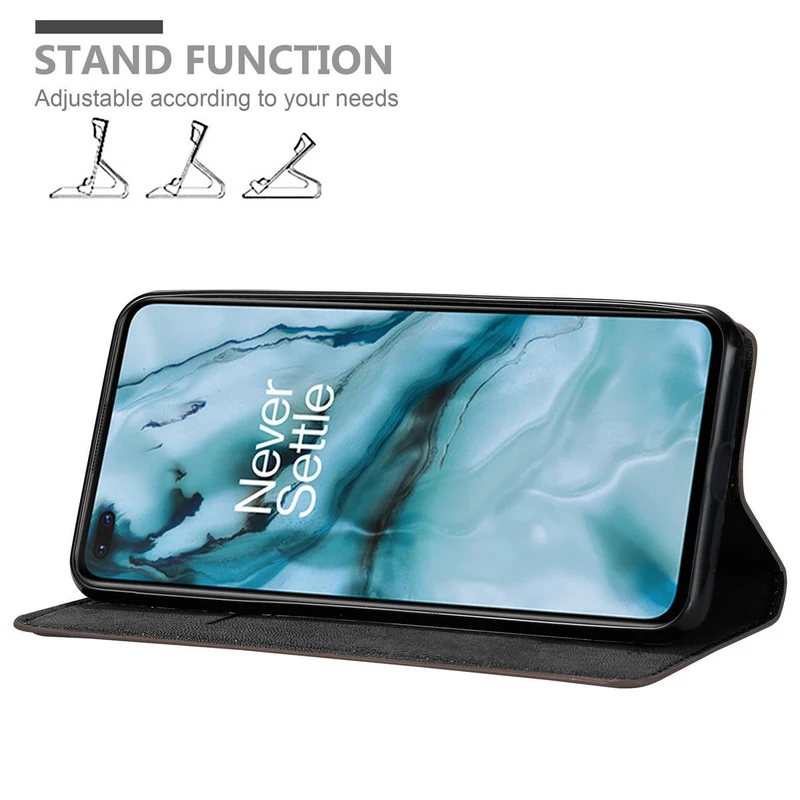Cadorabo Hülle kompatibel mit OnePlus Nord Schutzhülle mit Magnetverschluss, Standfunktion und Kartenfach